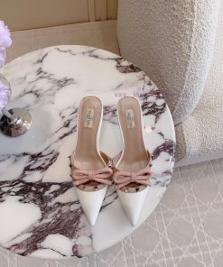 Valentino's New Bow Rivet High Heel Slipper Rivet Matching Ballet Shoe Element Makes People Loo 92jmw14j