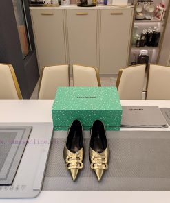 Balenciaga 2024 "Sixth Generation" 3D Double B Buckle Decoration Flat Bottom Single Shoe2024 Of enk1hbee