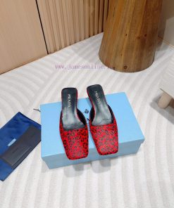 -24Fw Summer New Prada Square Head Leopard Pattern Muller Half SlippersThis Leopard Print M ü L 26frrut8