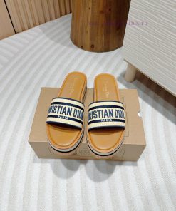 -Blue Bar24Ss New Dior Riviera Dway Embroidered Thick Soled Slippers In Jelly ColorThis Dway Th wuw1wxpc