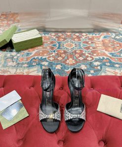 ️GG Gucci Crystal Buckle Fine Heel Water Diamond Silk Sandals Original Edition 11 Reproduction 9hp8wjhp