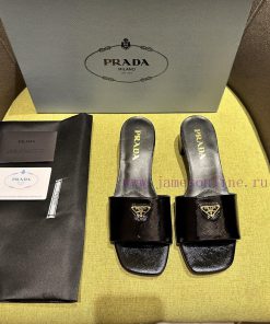 Mid Heeled Slippers In 4 ColorsPrada/Prada 2024 Spring/Summer New Product Saffiano Lacquer Leat x04518gc