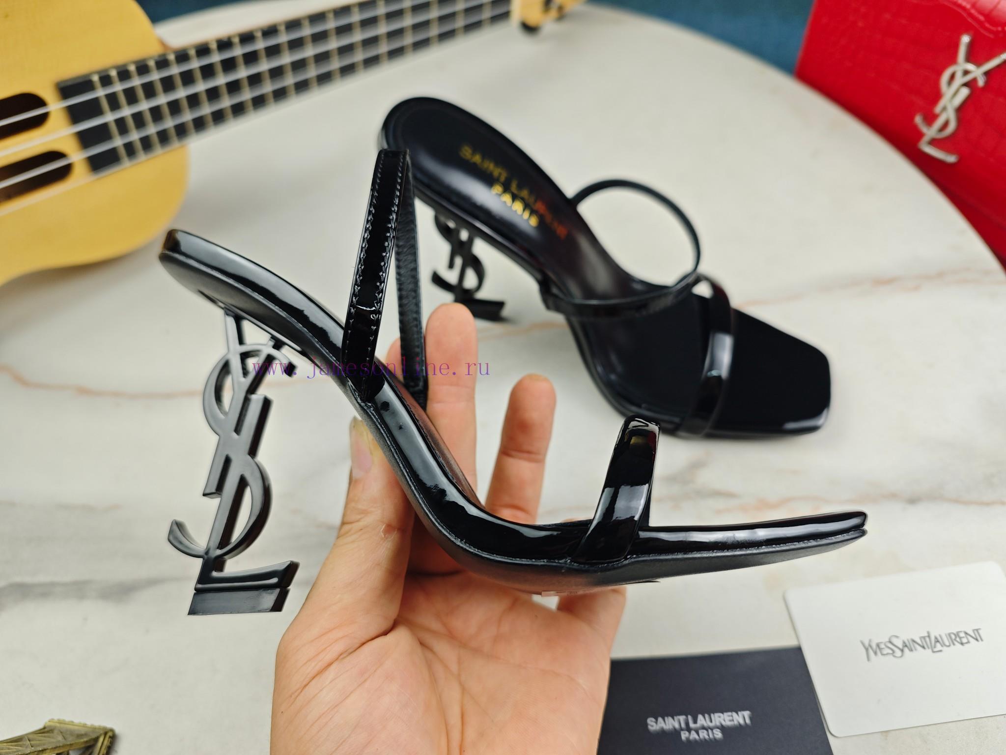 RiceSaint Laurent Slim Heeled Sandals 2024 Early Autumn Synchronized YSL Rhinestone Buckle Deco 0rn5swr4 - Image 2