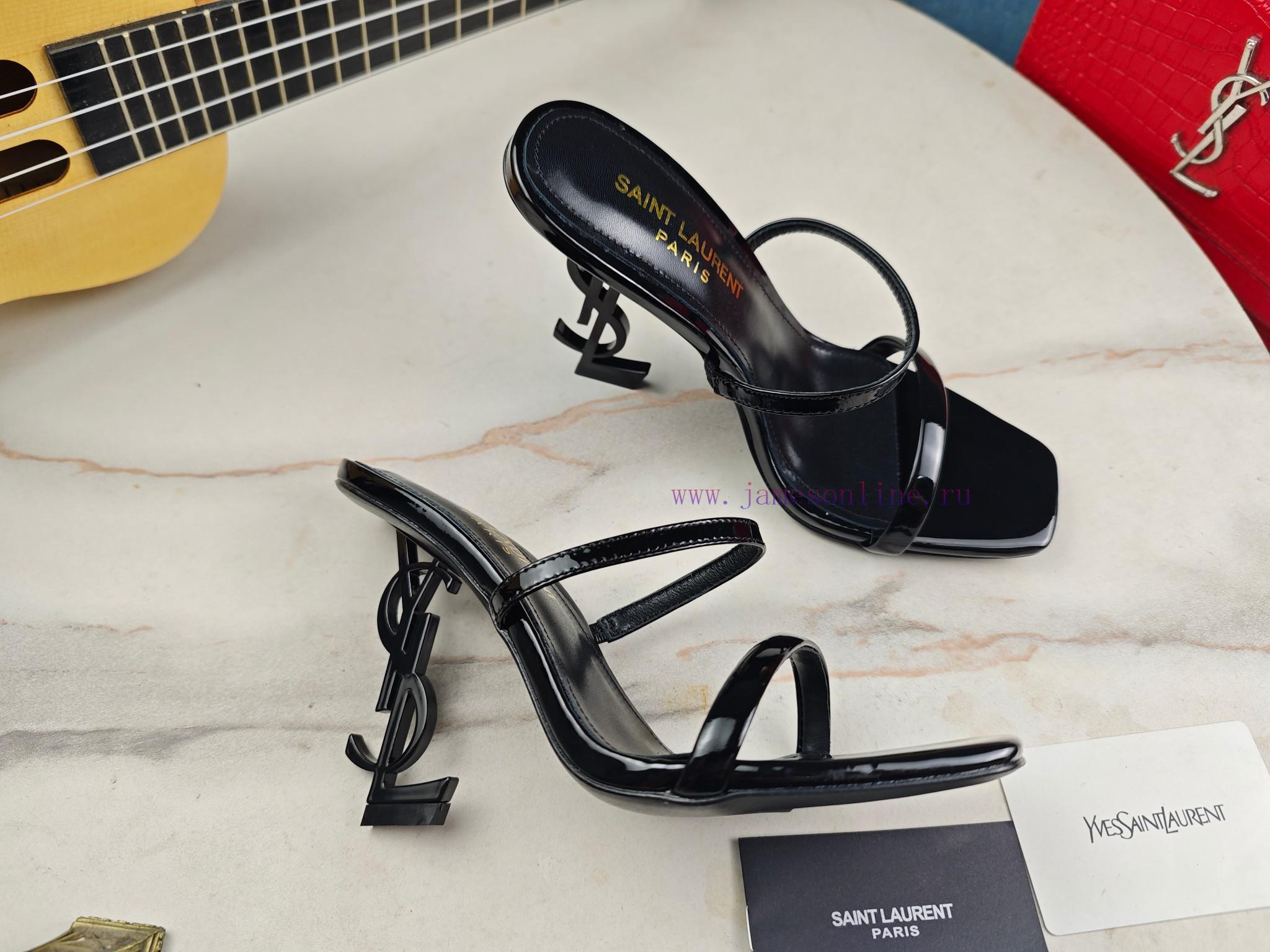 RiceSaint Laurent Slim Heeled Sandals 2024 Early Autumn Synchronized YSL Rhinestone Buckle Deco 0rn5swr4 - Image 7