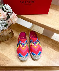 Valentino Garavani/Valentino Printed Canvas New Slippers🩴 Fisherman's Shoes-Embroidery VLogo Lo 1uwum6it