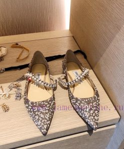 Top Qualityjimmy Choo Ss24 New Arrival～JC Classic Series | Pearl Diamond Chain Pointed Flat Sho rf4uwird