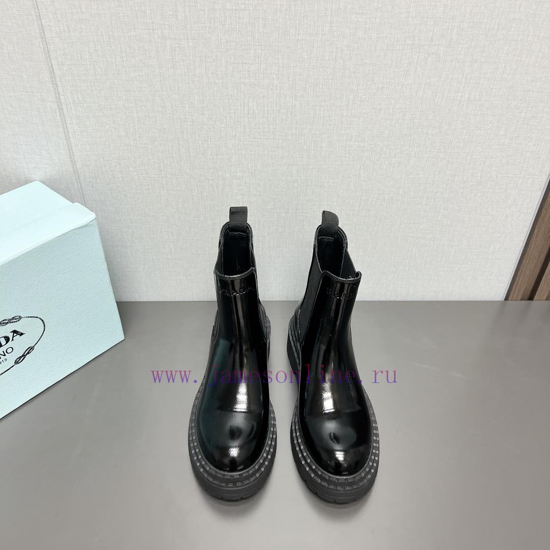 Top TierPrada 24vs Autumn/Winter Latest Explosive Martin Boot SeriesRound Toe Thick Soled Short bnz44gfp - Image 2