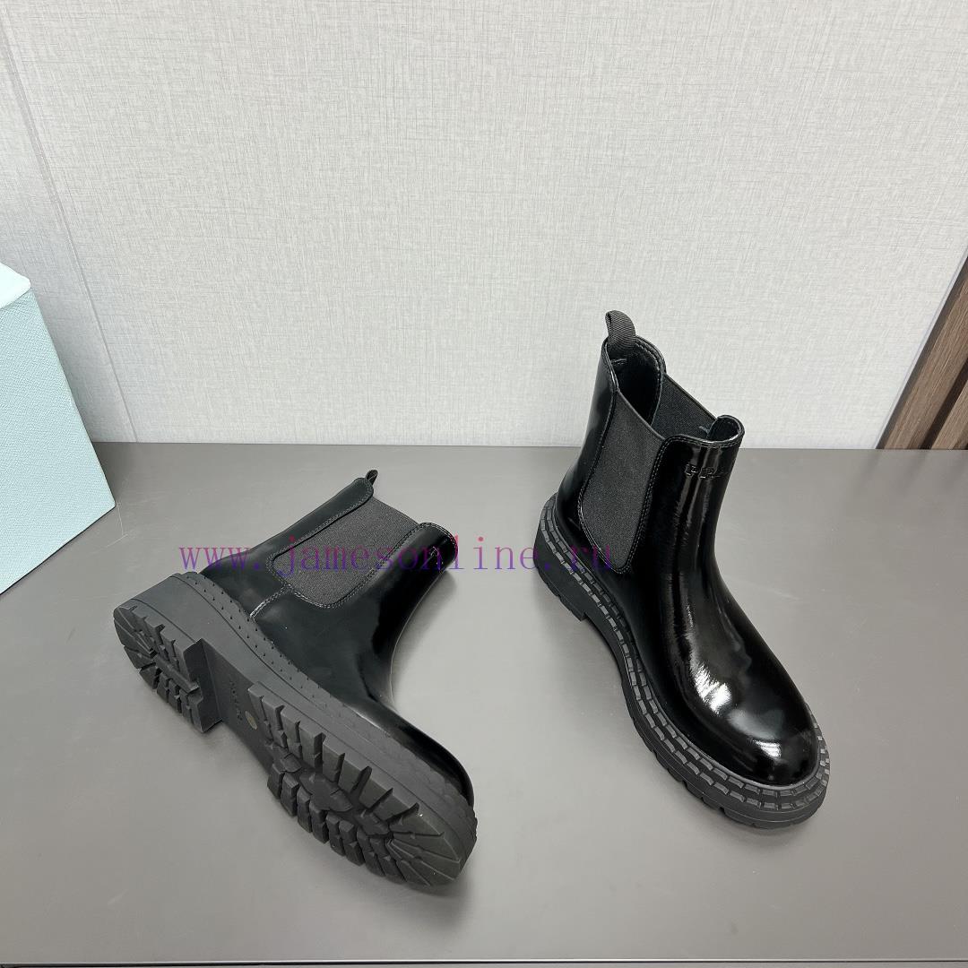 Top TierPrada 24vs Autumn/Winter Latest Explosive Martin Boot SeriesRound Toe Thick Soled Short bnz44gfp - Image 5