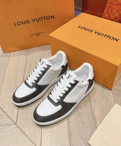 LV New White Shoes Men's Letter SeriesAlphabet Color Blocked Pure Cowhide 3D Printed Breathable dtpbofs0