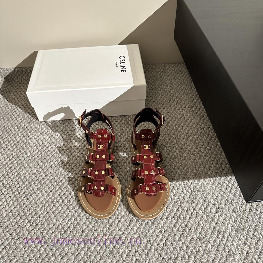 CELINE's New Popular Arc De Triomphe British Style Flat Sandals And Slippers Are Simple Stylish p49kg3l2