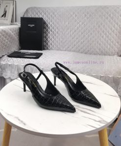 Shangxin YSL2024 New Baotou Middle Heel Back Empty SandalsCorrect Version ️ Correct Details ️Or 0vxudfff