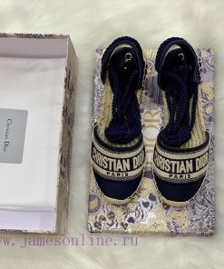 Dior's Popular Dior Letter Embroidery Strap Tassel Wedge Sandals OBLIQUE Pattern Jacquard Embro 7y8wyced