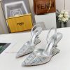 Fendi First Crystal High Heel SandalsThe Combination Of Crystal And Rhinestone Reproduces The F pup5450m