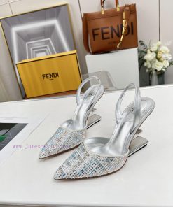 Fendi First Crystal High Heel SandalsThe Combination Of Crystal And Rhinestone Reproduces The F pup5450m