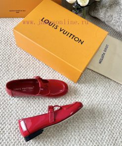 P LV Donkey Brand 2024 Summer New Mary Jane T With Flat Bottom Single ShoesOriginal Genuine Lea 3vckc6s8