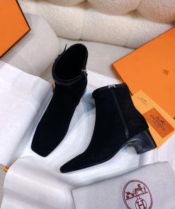 Top QualityHermes New Hommage Square Head High Heels And Ankle Boots ZP Purchased Top Grade Mos s1rqhtix