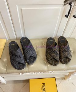 Fendi Couple's Cross Slippers Custom Jacquard Fabric Surface Sheepskin Lining Sizes 35-45Update 8k7cr9un
