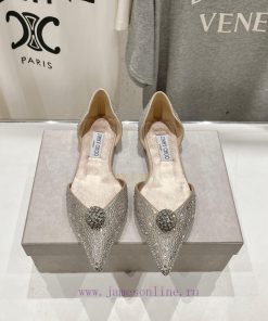 Jimmy CHO Hollow JC/Jimmy Zhou 2024 Summer New Style Simple Pointed Flat Shoes Single ShoesOrig 3jy0l3k9