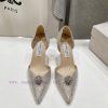Jimmy CHO Hollow JC/Jimmy Week 2024 SS Summer New Style Simple Kitten Heel Pointed Diamond High a44btowb
