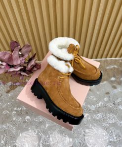 Purchasing Level ㎡⁰² 4 𝐬𝐬 🤍🤎  MiuMiu's New Oxford Thick Soled High Bang Casual Shoes/wool Linin zpb25cdd
