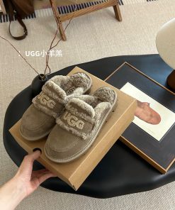 UGG Gucci's New Australian Thin Sole 🦘 Little Lamb Fur Internet Famous Slippers Made Of Cowhide j3apoo8a