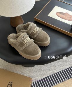 UGG Gucci's New Australian Thick Sole 🦘 Little Lamb Fur Internet Famous Slippers Made Of Cowhid 6m5isw3b