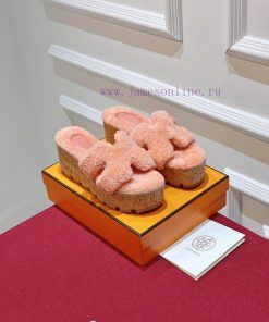 𝐇𝐞𝐫𝐦𝐞𝐬 Teddy Hair H SlippersLuxurious Teddy Hair Collection Classic H-shaped Socialite Design M mg75ixpz