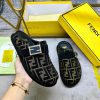 FENDI's Latest Popular Half Pack Slippers With FF Decorative Buckle Brown Denim Material Decora 7cw5vqed