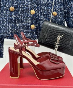 Valentin | Valentino Classic V-Buckle Hatred Sky High Waterproof Platform High Heel Sandals ️Cl 52vklsz4