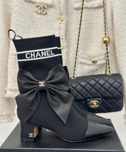 Chanel | Chanel 24B Autumn/Winter New High Heels Bow Socks BootsThis Season's Rocket Goddess Mu 6e196xvk