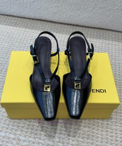 Fendi 24ss New FF Gold Buckle Hollow High Heel SandalsFeaturing FF Baguette Decorative Buckle C xg6fkaqf
