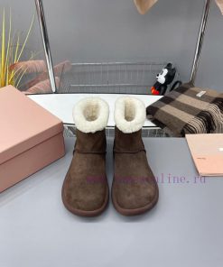 MiuMiu 2024 Autumn/Winter Fashion Style Strapped Wool Short Boots Snow Boots Fury ShoesFrequent hwzxn86l