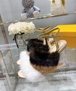 Fendi F And Mink Fur Single ShoesTop Tier Original Product Of The Same Style On The Runway Mink py12rj2b