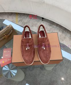 Loro Piana Lambhair Loafers Italy's Top Cashmere Retro Elegant Low-key Luxury Fashion Practical wg7oqgxt