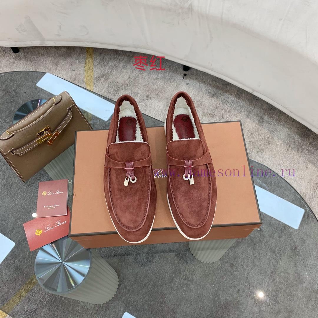 Loro Piana Lambhair Loafers Italy's Top Cashmere Retro Elegant Low-key Luxury Fashion Practical wg7oqgxt