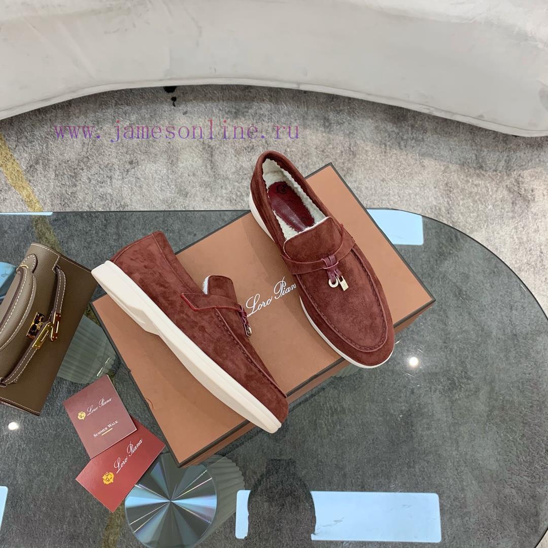 Loro Piana Lambhair Loafers Italy's Top Cashmere Retro Elegant Low-key Luxury Fashion Practical wg7oqgxt - Image 3