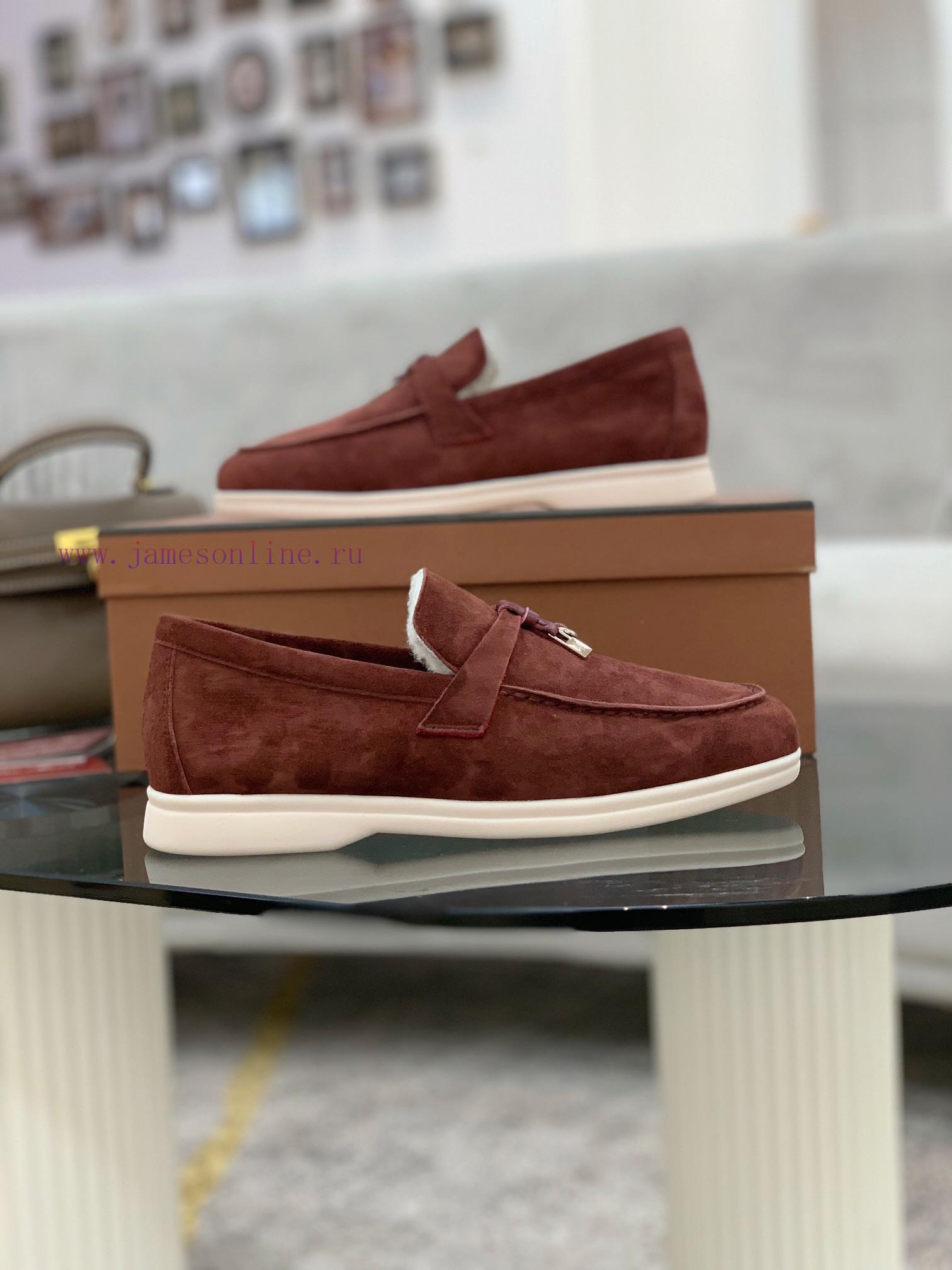 Loro Piana Lambhair Loafers Italy's Top Cashmere Retro Elegant Low-key Luxury Fashion Practical wg7oqgxt - Image 4