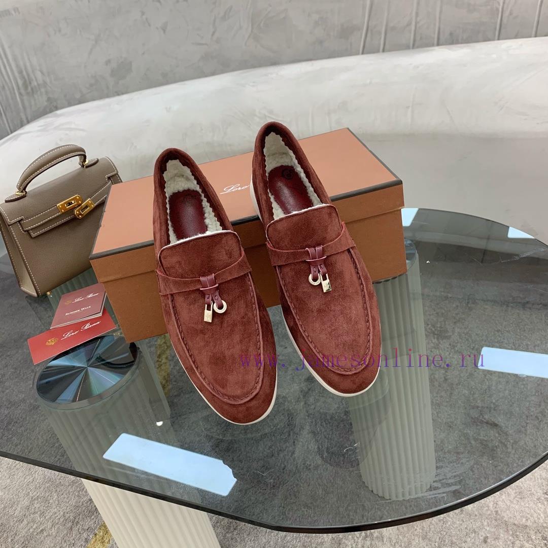 Loro Piana Lambhair Loafers Italy's Top Cashmere Retro Elegant Low-key Luxury Fashion Practical wg7oqgxt - Image 5