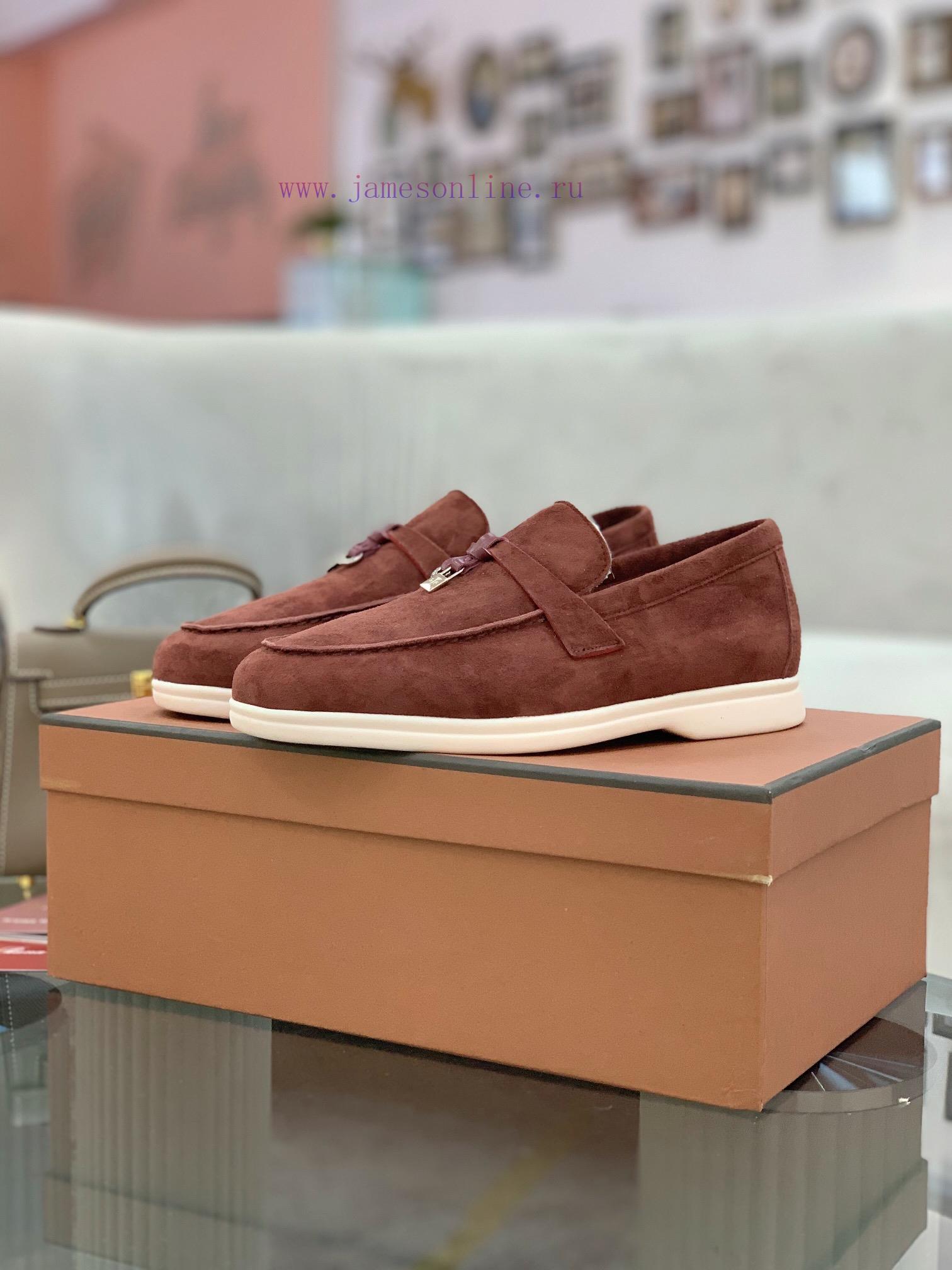 Loro Piana Lambhair Loafers Italy's Top Cashmere Retro Elegant Low-key Luxury Fashion Practical wg7oqgxt - Image 6