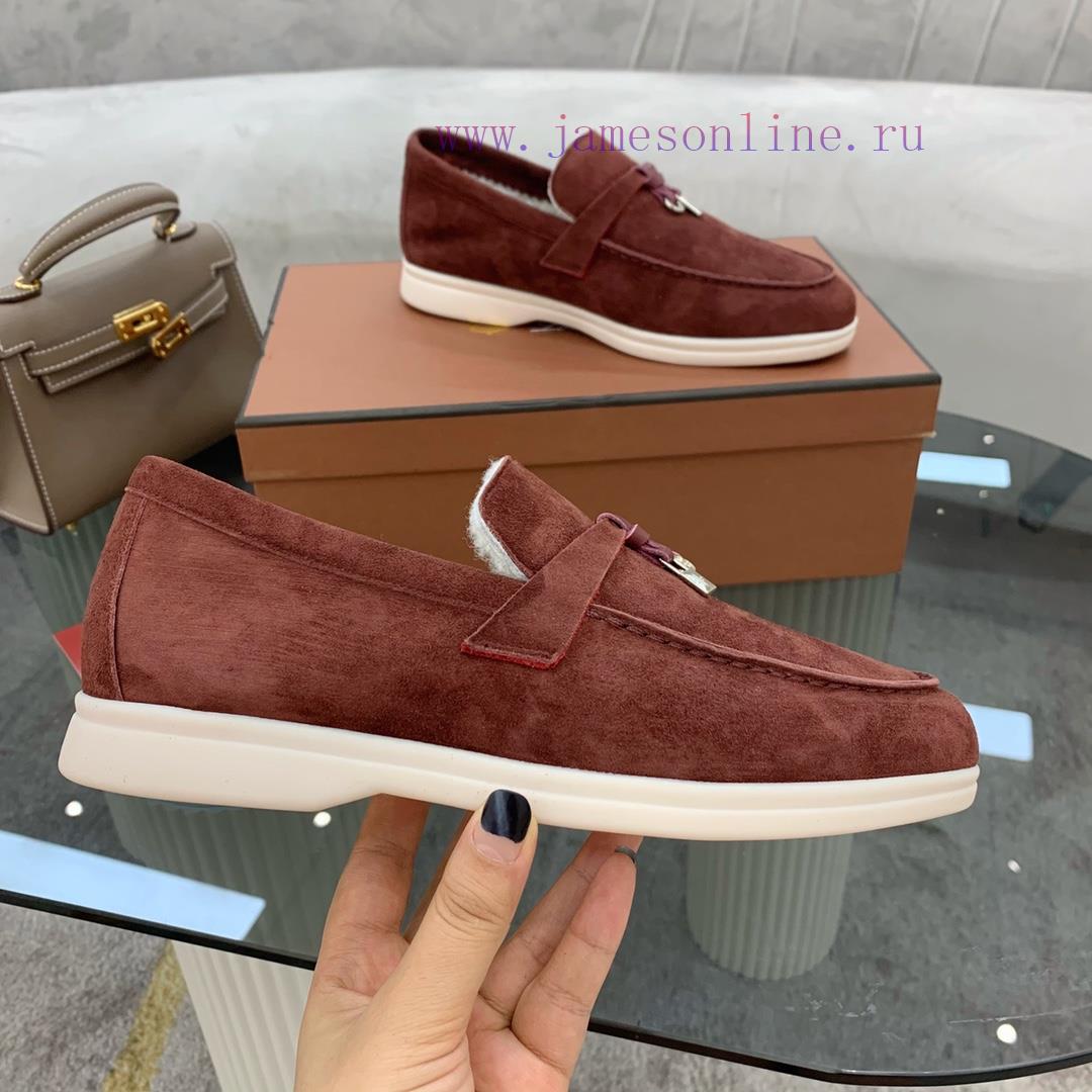 Loro Piana Lambhair Loafers Italy's Top Cashmere Retro Elegant Low-key Luxury Fashion Practical wg7oqgxt - Image 7