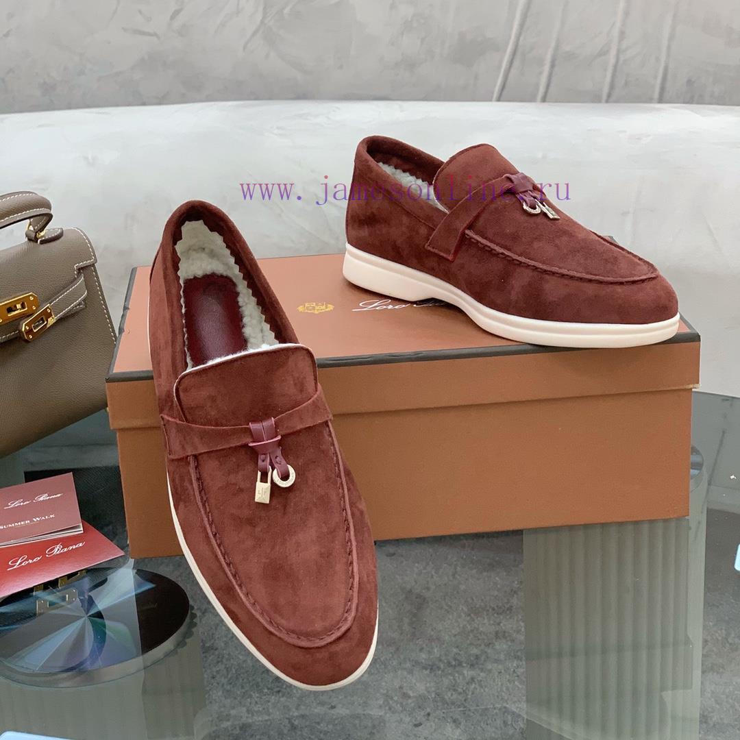 Loro Piana Lambhair Loafers Italy's Top Cashmere Retro Elegant Low-key Luxury Fashion Practical wg7oqgxt - Image 8
