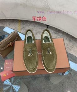 Loro Piana Lambhair Loafers Italy's Top Cashmere Retro Elegant Low-key Luxury Fashion Practical opsxzr7d