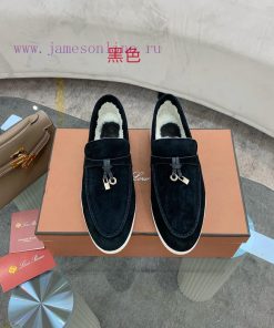 Loro Piana Lambhair Loafers Italy's Top Cashmere Retro Elegant Low-key Luxury Fashion Practical mumqftdi