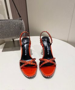 Alexander Wang Spring/Summer King High Quality High Heel Sandals Original Logo With White Lette sdl2cdph