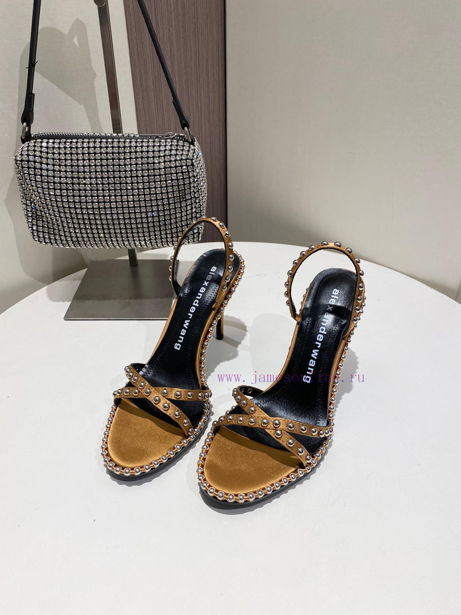 Alexander Wang Spring/Summer King High Quality High Heel Sandals Original Logo With White Lette rcqxzdzv