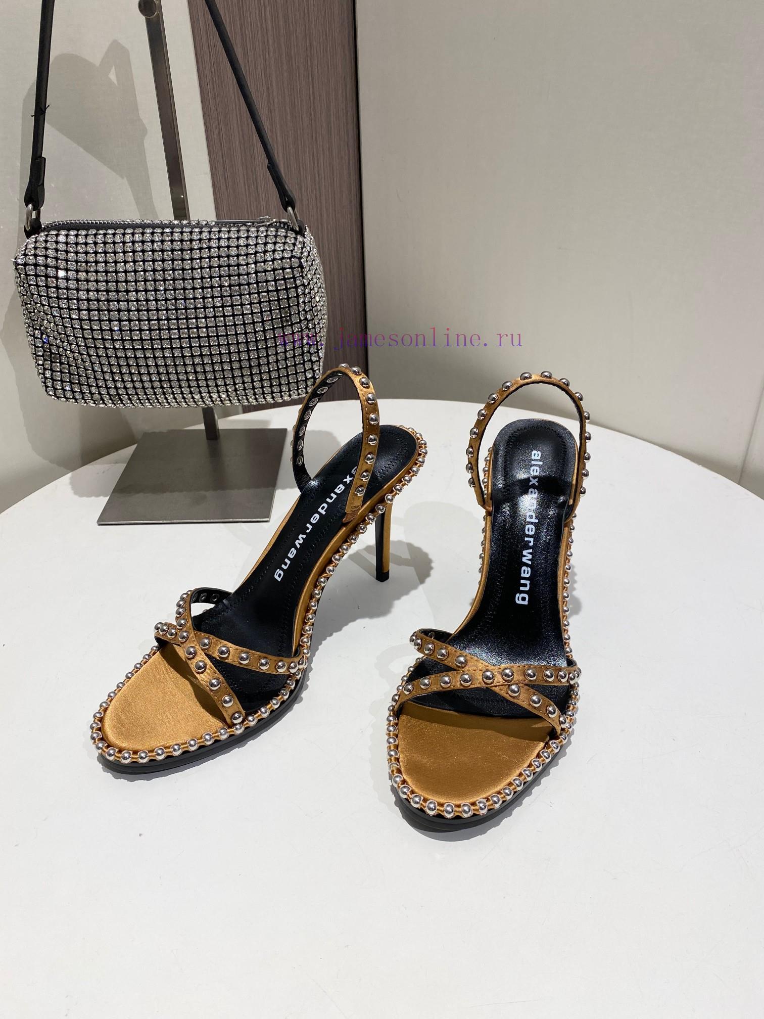 Alexander Wang Spring/Summer King High Quality High Heel Sandals Original Logo With White Lette rcqxzdzv - Image 3