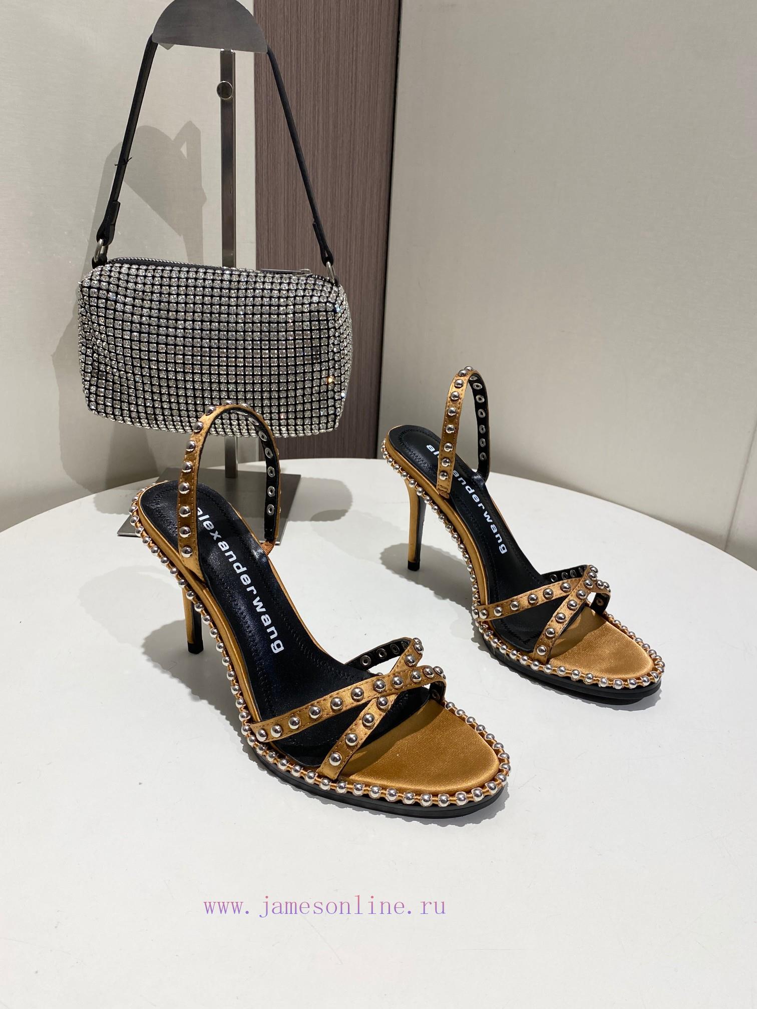 Alexander Wang Spring/Summer King High Quality High Heel Sandals Original Logo With White Lette rcqxzdzv - Image 5