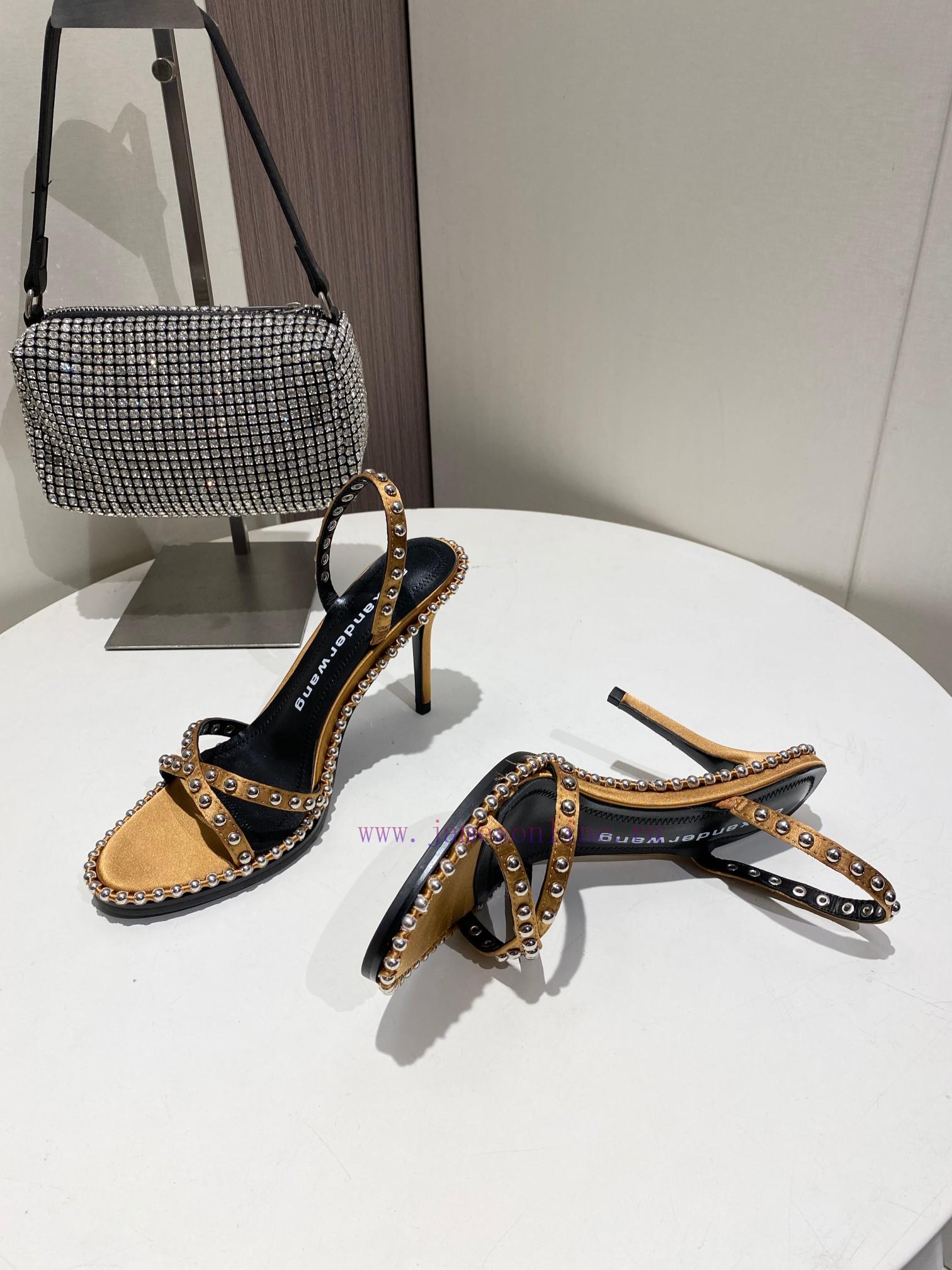Alexander Wang Spring/Summer King High Quality High Heel Sandals Original Logo With White Lette rcqxzdzv - Image 6