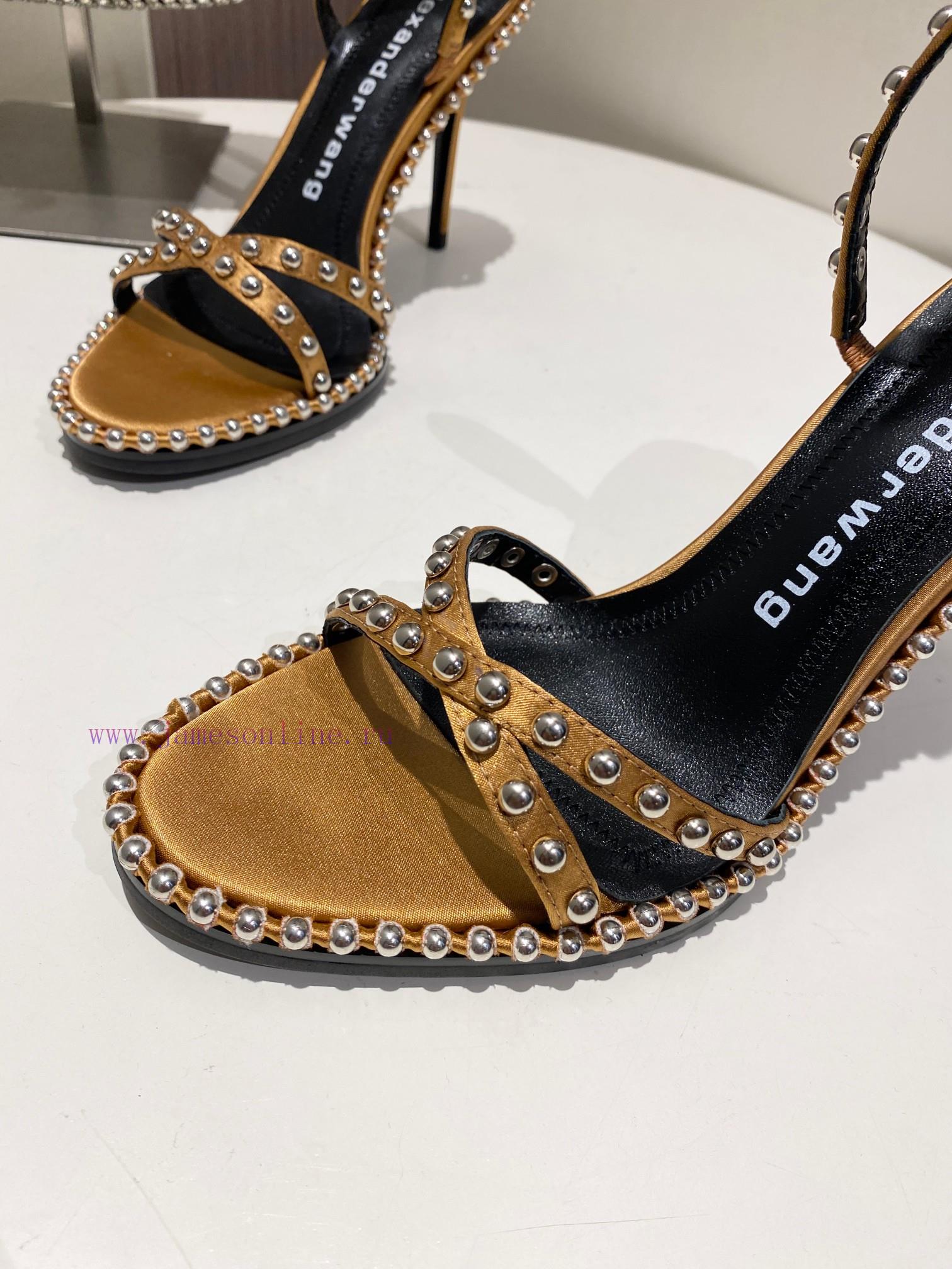 Alexander Wang Spring/Summer King High Quality High Heel Sandals Original Logo With White Lette rcqxzdzv - Image 7