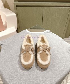 | ²⁰²4 𝐬𝐬  🤍🤎MIUMIU New American Retro Style Wool Integrated Bean Shoes~a Must-have~casual And 7ez82ngr